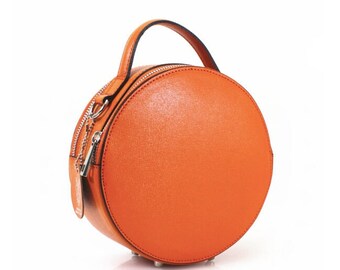 orange leather purse
