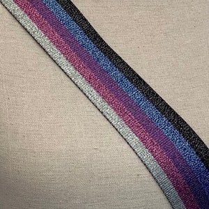 Lila glitzernder Regenbogen Canvas Taschengurt, Ersatz Taschengurt, Pride Print Taschengurt, Verstellbarer Handtaschengurt, Silber Hardware Taschengurt