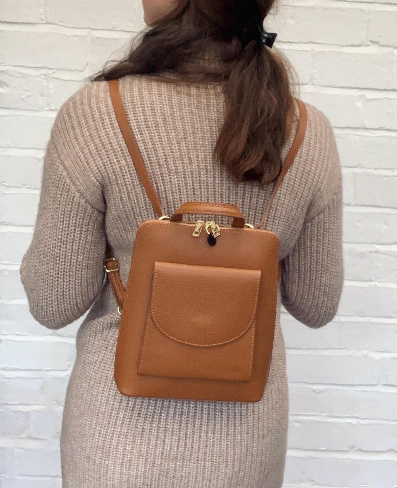 Tan Stylish Leather Backpack Women s Leather Backpack Multiway Backpack Work Bag Leather Bag Anniversary Gift Should Bag Etsy Canada