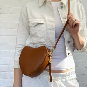 Love Heart Leather Bag, Heart Shape Bag, Valentines Day Bag, Valentines Gift, Small Heart Bag, Unusual Bag, Heart Bag