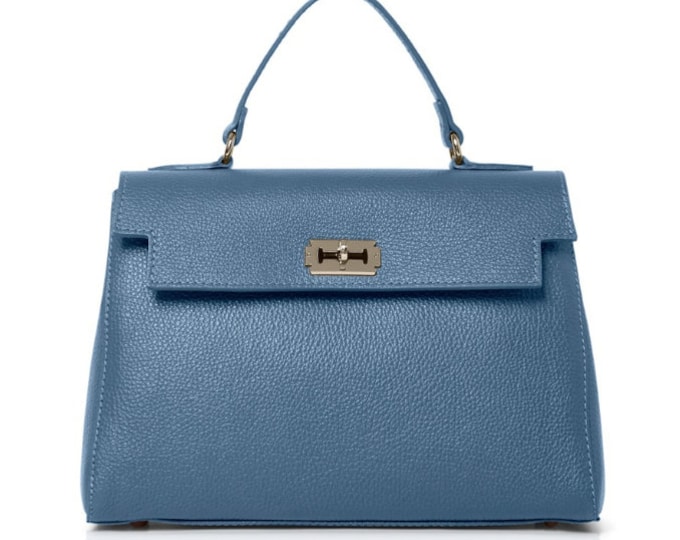 The Miranda Bag - Denim Blue Leather Bag