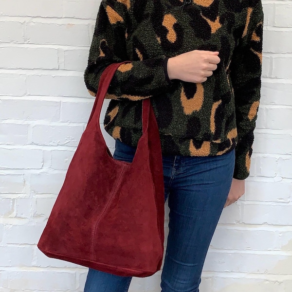 Burgundy Suede Bag main image 0