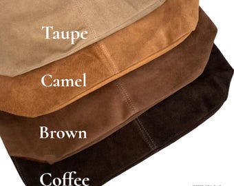 Italian Suede Hobo Bag: Slouchy Shoulder Bag with Purse - Charlie