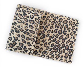 Leopard Print Leather Passport Holder