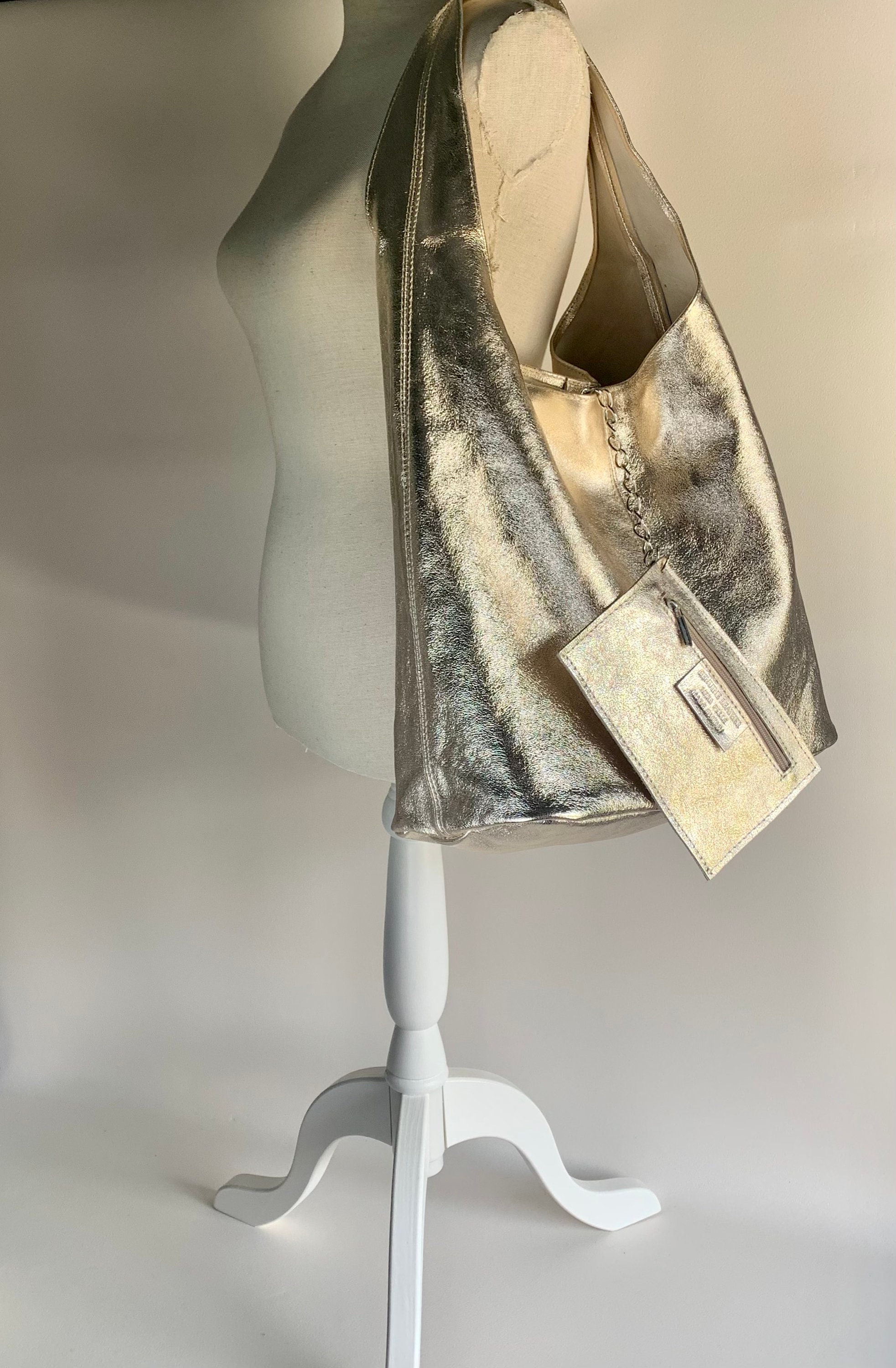 Silver slouch best sale bag