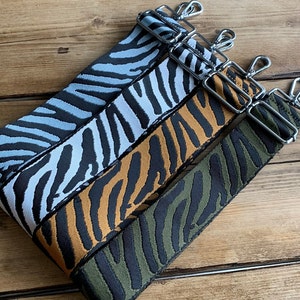 Off White and Khaki Zebra Print GOLD CLIPS Handbag Straps, Detachable Bag  Strap, Crossbody Long Strap, Clip on Bag Strap 