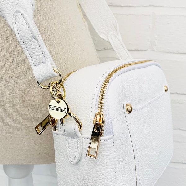 White Leather Crossbody, Leather Shoulder Bag, Stylish Bag, Everyday Bag, Women's Handbag, 3rd Anniversary, Leather Gift