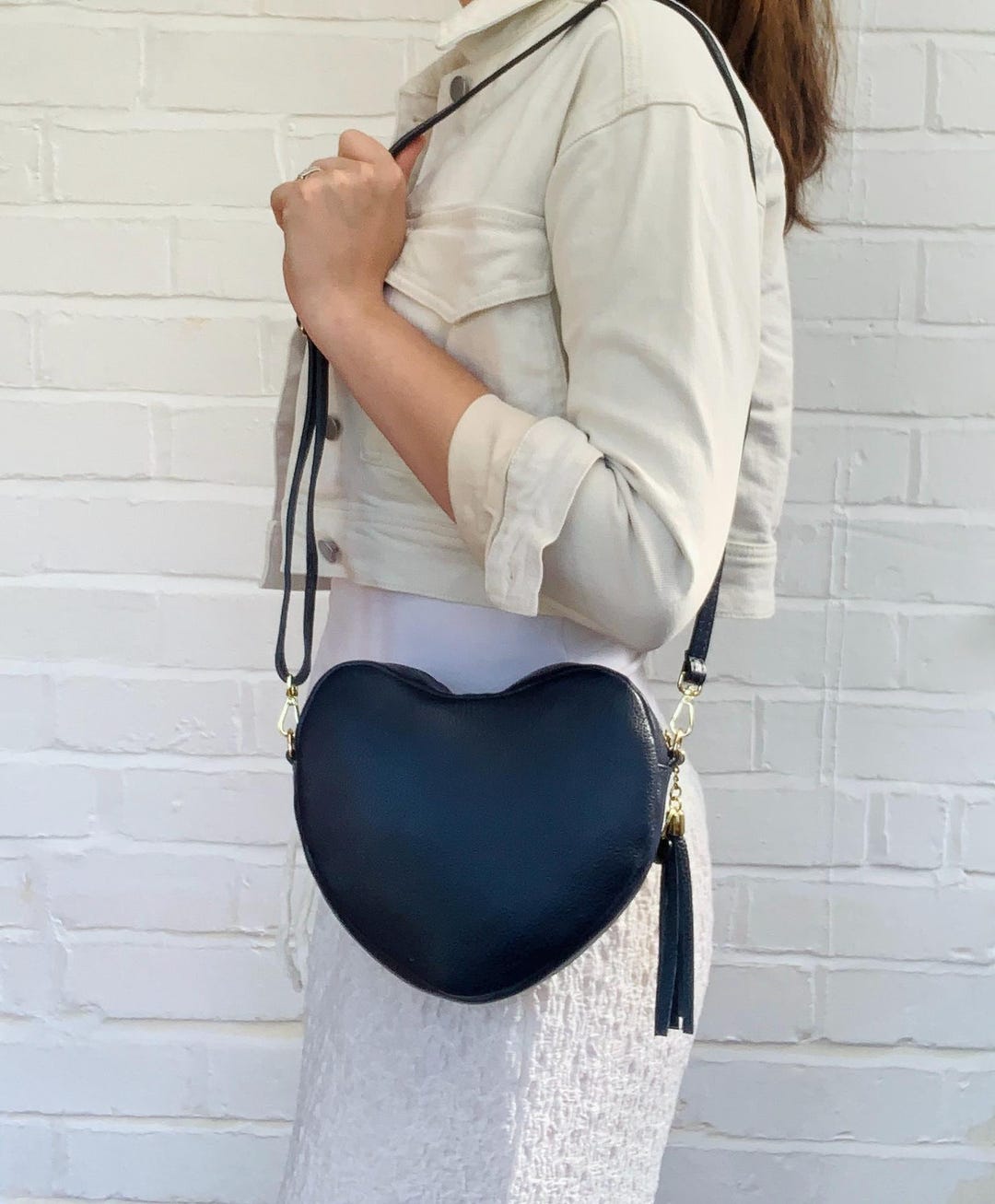 Bolso De Piel Sintética Con Estampado De Corazón Rojo: Bolso De Moda Para Mujer - España