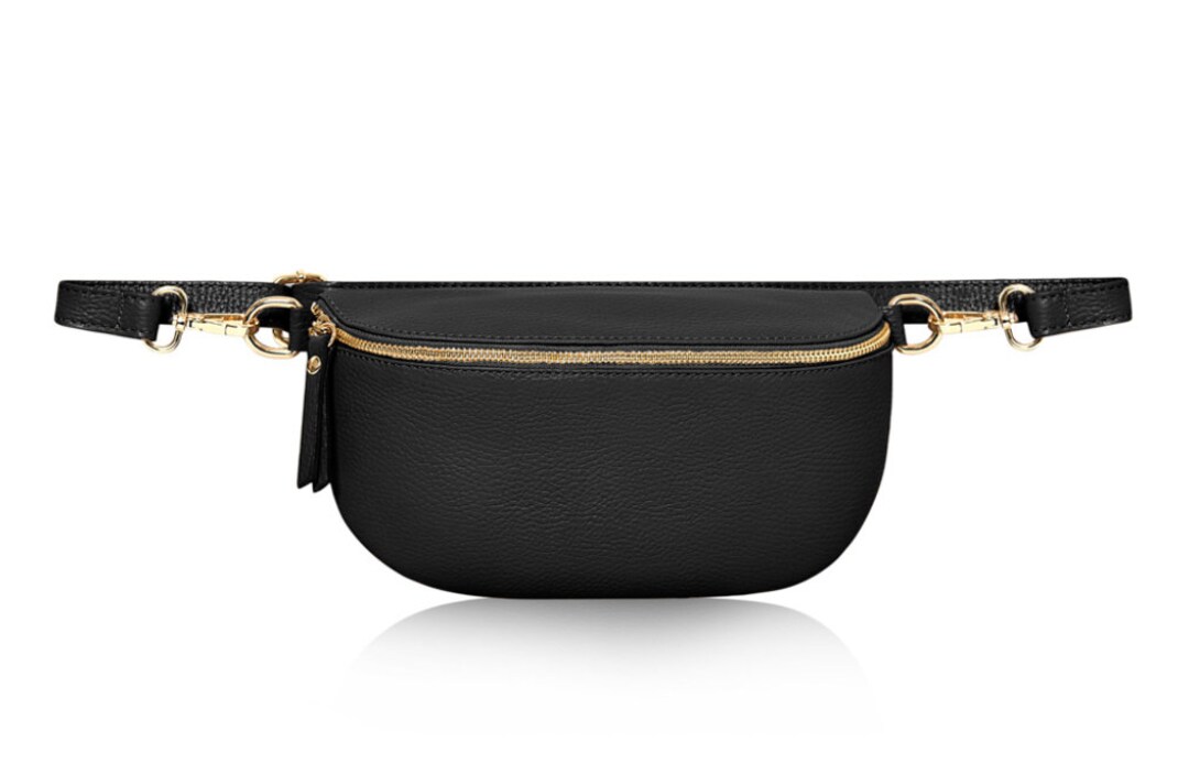 Large Leather Body Bag Fanny Pack Bum Bag Close to Body Bag Etsy
