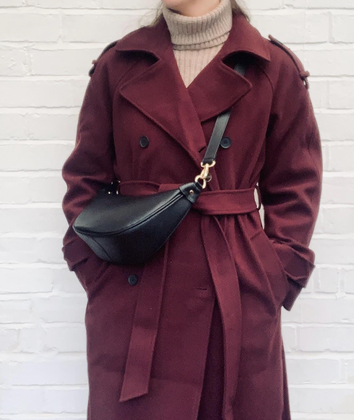 Stylish Moon Bag Shoulder Bag/Crossbody Bag, Black Bag, Everyday Bag, Women's Accessories, Purse Bag, Unusual Bag Leather Purse, STUDIO TEW