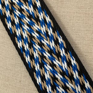 Taschengurt Schwarz & Blau, Taschengurt Blaue Linien, Zick Zack Ersatz Taschengurt, Taschengurt Blau