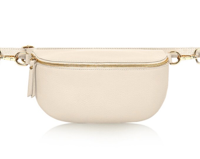 The Felicity Bag - Cream Leather Bum Bag