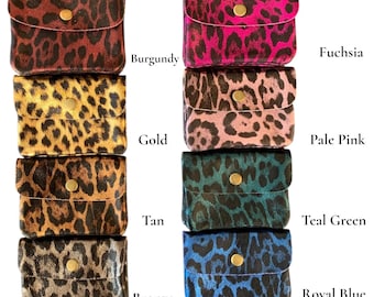 Leopard Print Leather Coin Purse With Peronalisation