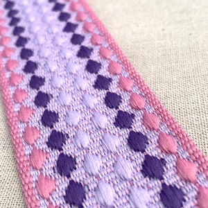 Lila & Pink Dotty Canvas Taschengurt, Ersatz Taschengurt, Lila Druck Taschengurt, Verstellbarer Handtaschen Gurt, Taschengurt Silber Hardware