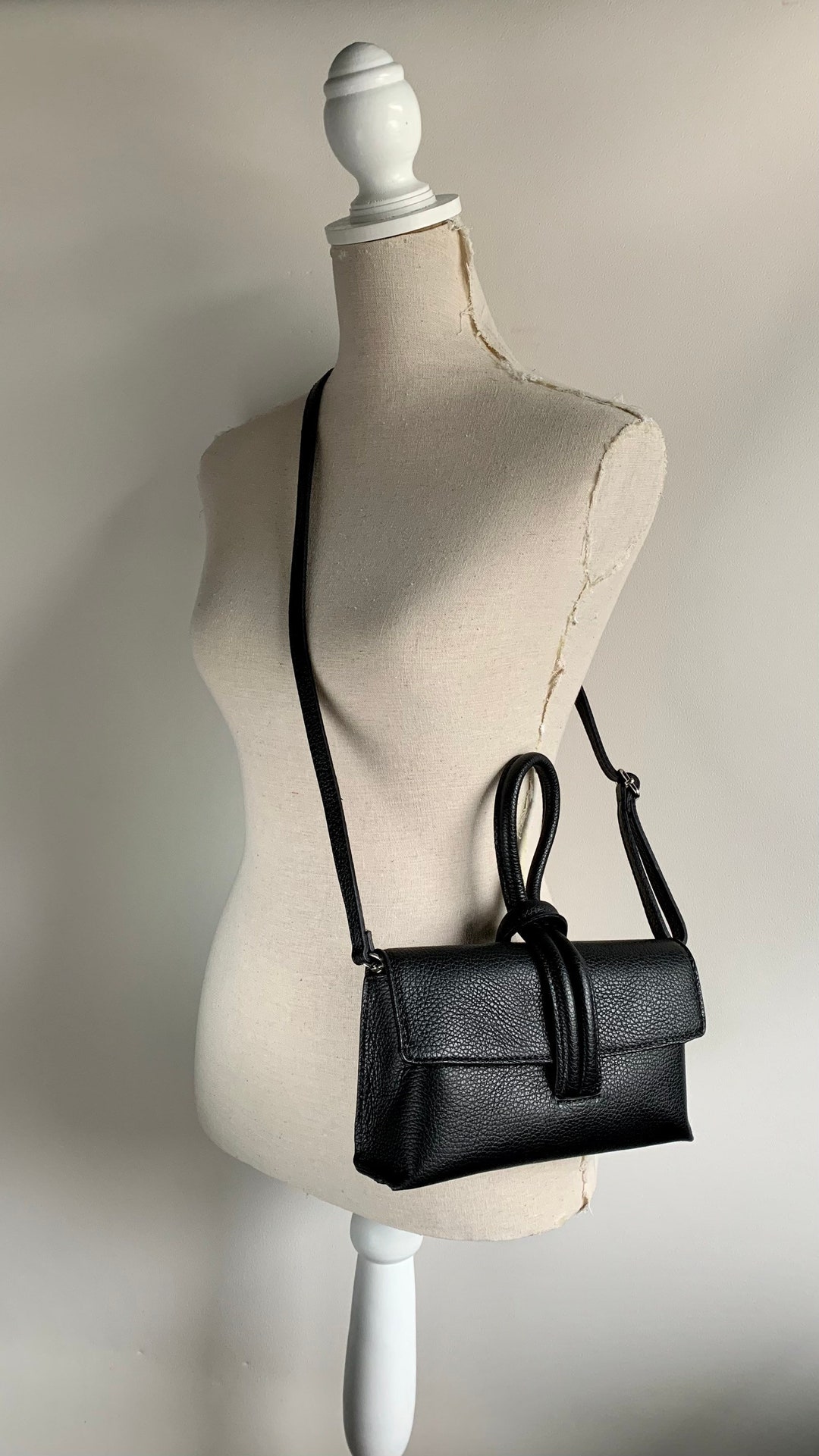 Black Leather Clutch Bag Crossbody Bag, Black Grab Bag, Wedding Bag, Women's Accessories