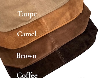 Suede Hobo Bag with Purse: Italian Leather Slouchy Shoulder Bag - Charlie