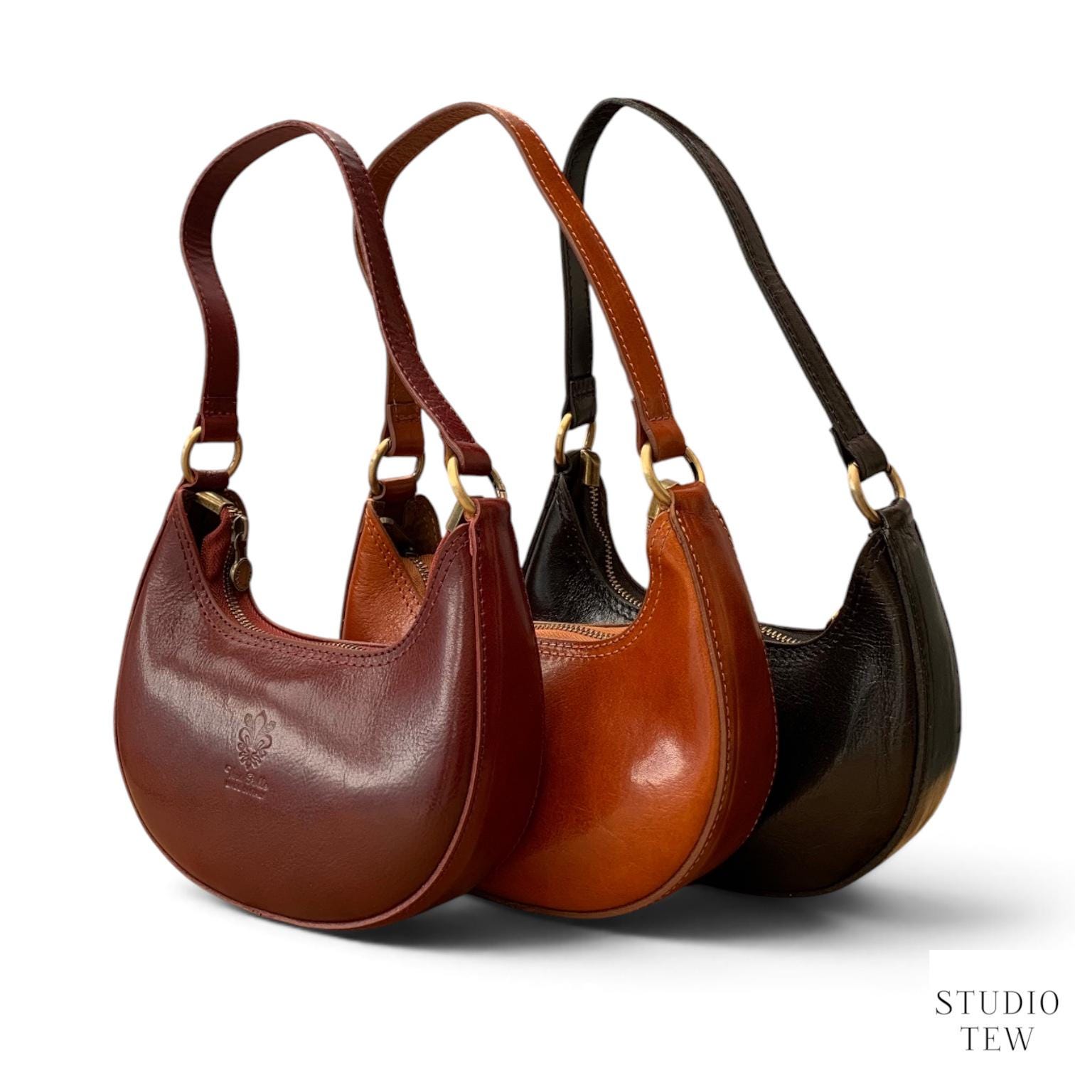 Leather Half Moon Handbags - Etsy