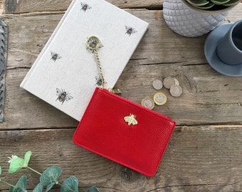 The Beaumont Purse - Red Leather Bee Purse