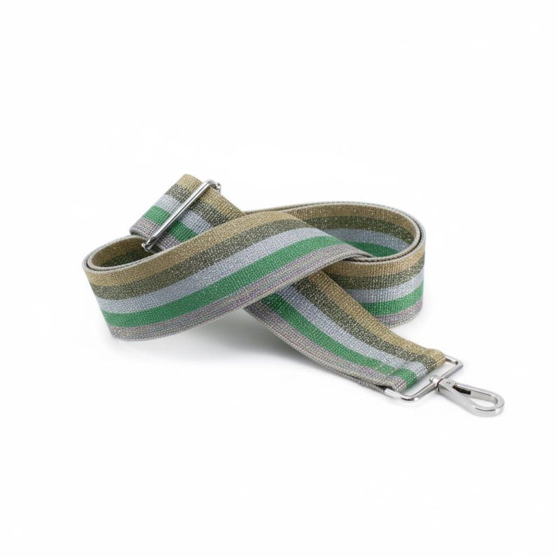 Sparkly Green Rainbow Canvas Bag Strap, Adjustable Replacement Handbag ...