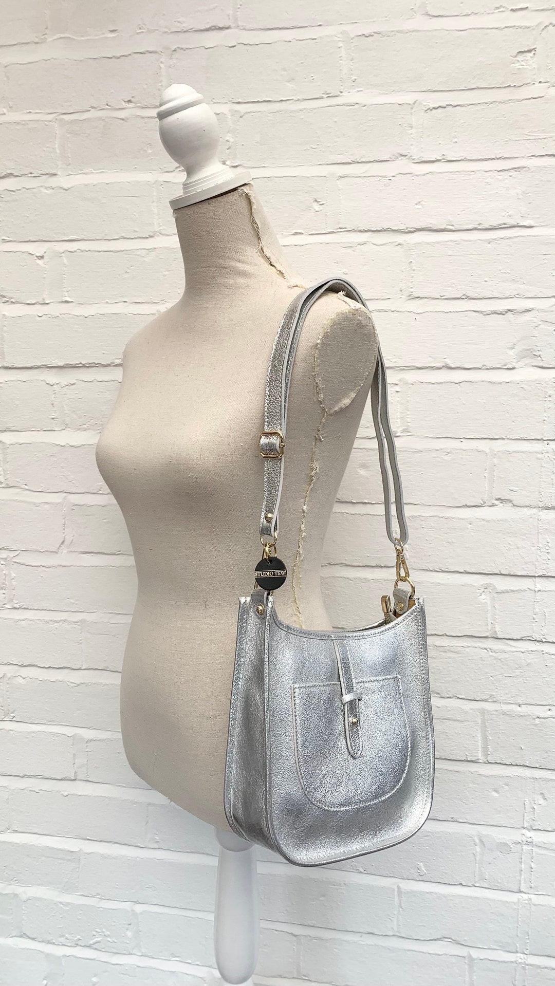 Silver Leather Crossbody Bag, Silver Shoulder Bag, Wedding Bag, Women's Accessories, Unusual Bag ...