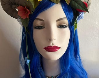 Floribunda Horned Headdress for a Forest Goddess, Fairy Festival, Renaissance Festival