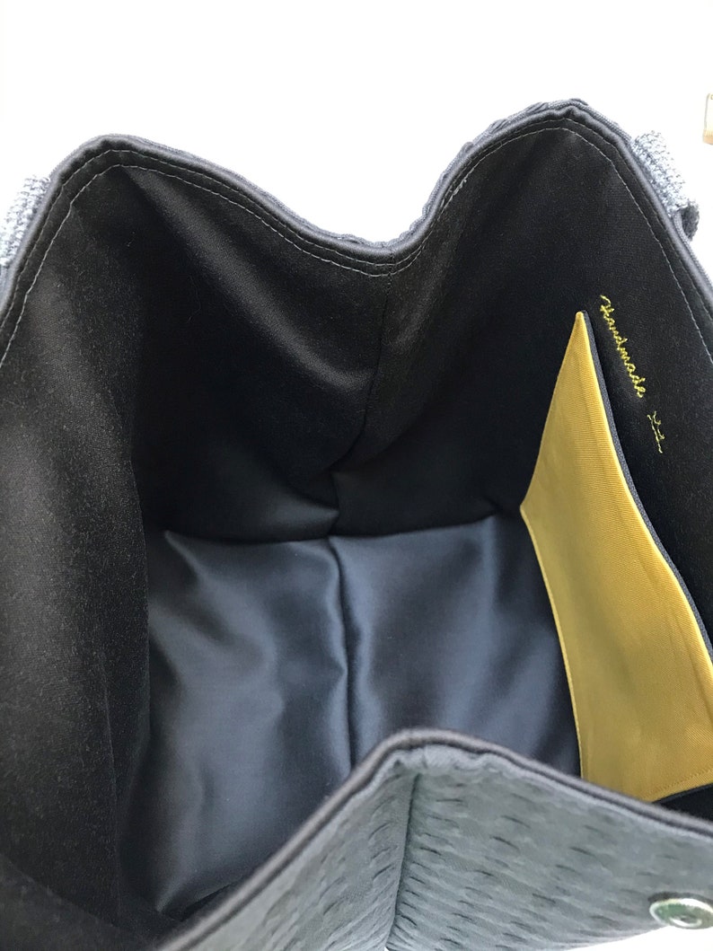 Graue und gelbe Beuteltasche geräumige Umhängetasche. | Etsy