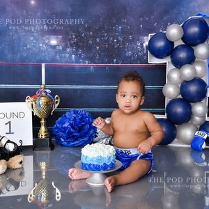 Boxing Backdrop for First Birthday Photo Shoot - Digital Version