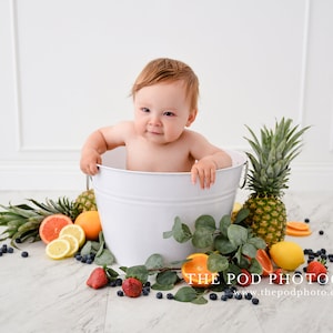 Tropical Tub Fruit Bath Digital Backdrop