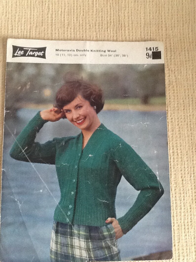 Handmade Cardigan Lee target knitting pattern for bust size 34 inches to 40 inches