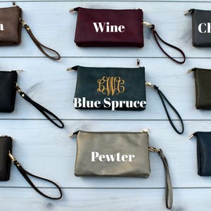 Monogrammed Clutch,Vegan Leather Clutch,Ladies Crossbody Bag,Monogram Clutch,Monogram Wristlet Wallet,Personalized Purse, Monogrammed Purse