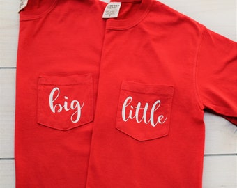 Big Little Sorority Comfort Colors Pocket Tshirt - Sorority Shirt - Sorority Long Sleeve Shirt - Sorority Tank Top - Bid Day Shirt