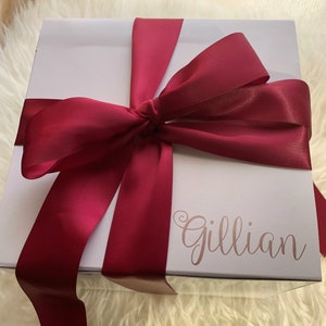 Empty Personalized Bridesmaid Proposal Box with Ribbon - 8x8x3.5 White Box - Bridal Shower Gift Box - Gift Box with Ribbon - Bridal Proposal