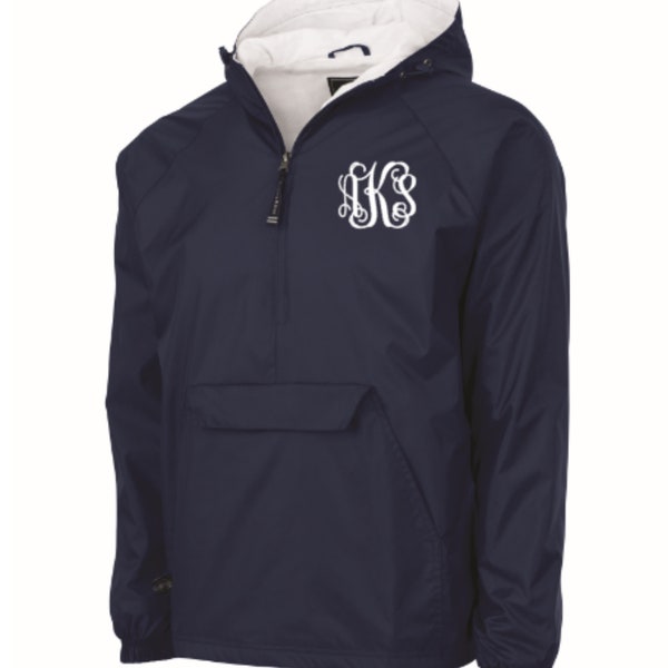 Monogrammed Pullover - Monogrammed Lined Pullover - Charles River Classic Pullover - Sorority Pullover - Personalized Pullover - Rain Jacket