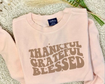 Thankful Grate Blessed Cord Sweatshirt | Fall Crew Neck | Loungewear | Cord Sweatshirt | Fall Apparel |