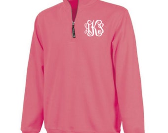Charles River Monogrammed 1/4 Zip Sweatshirt Embroideried Quarter Zip Sweatshirt Personalized Sorority Fleece