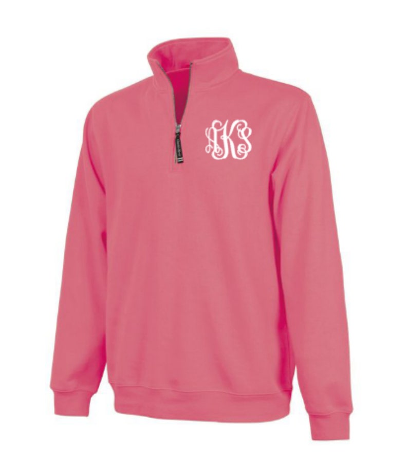 Charles River Monogrammed 1/4 Zip Sweatshirt Embroideried - Etsy