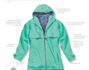 FREE SHIPPING Monogrammed Charles River Rain Jacket Monogrammed Rain Coat Monogrammed Rain Jacket Monogrammed Jacket Cyber Monday Etsy