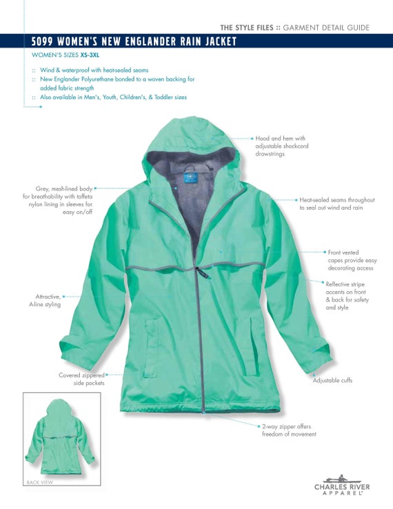 Monogrammed Periwinkle New Englander Rain Jacket