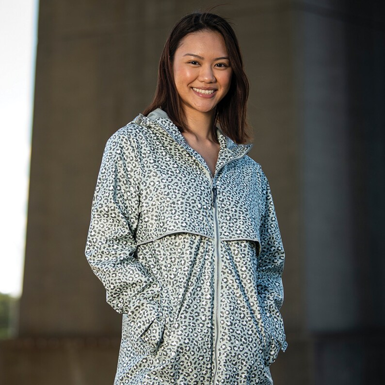 Charles River Rain Jacket Leopard Monogrammed Rain Jacket Etsy