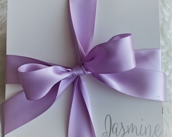 Empty Personalized Bridesmaid Proposal Box with Ribbon, 8x8x3.5 White Box - Bridal Shower Gift Box, Gift Box with Ribbon - Bridal Proposal