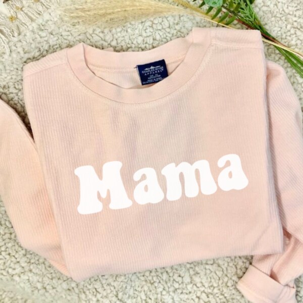 Mama Cord Sweatshirt | Fall Crew Neck | Loungewear | Cord Sweatshirt | Fall Apparel |