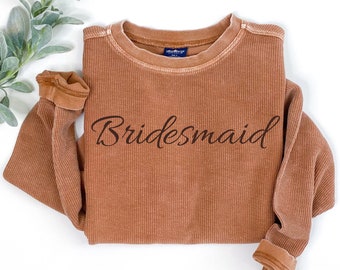 Bridesmaid Cord Sweatshirt | Bridal Crew Neck | Loungewear | Cord Sweatshirt | Wedding Apparel |