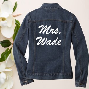 Custom Denim Jacket,Bride Jacket, Honey Moon Jacket,Bachelorette Party Jacket,Bridesmaid Jacket