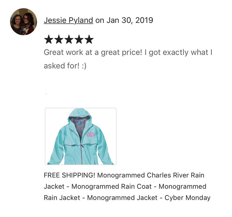 FREE SHIPPING Monogrammed Charles River Rain Jacket Monogrammed Rain Coat Monogrammed Rain Jacket Monogrammed Jacket Cyber Monday image 6