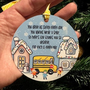 Personalized Bus Driver Appreciation Ornament, Handmade Christmas Tree Decor, Custom Name Holiday Gift, Unique Keepsake
