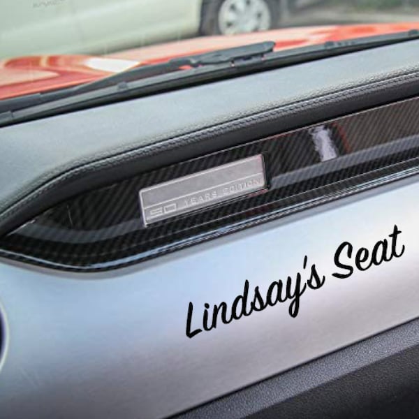 Girlfriends Name Seat Sticker for Car, Name Decal for Car, Relationship Sticker, Custom Name Decal, Gift for Her, Gift for Him, Couples Gift