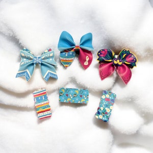 Frozen Hair Bows and Clip Set, Elsa Hair Accessories, Anna Hair Clip, Frozen Princess Gift, Hair Bow Bundle