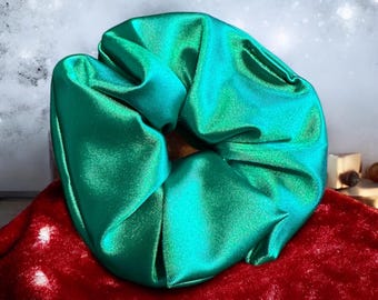 Elastico per capelli in raso verde, elastico per capelli in raso lucido, elastico per capelli, accessorio per capelli, elastico per coda di cavallo, regalo per lei