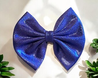 Purple Royal Hair Bows • Holographic Glitter Hair Accessories • Girls' Hair Clips • Party Hair Bow • Gift for Kid