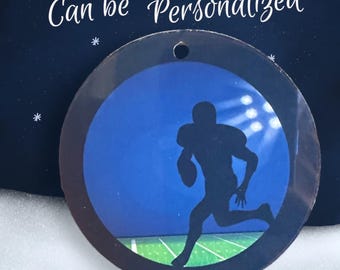 Personalized Football Ornament, Sports Lover Gift, Male Athlete Decoration, Custom Christmas Ornament